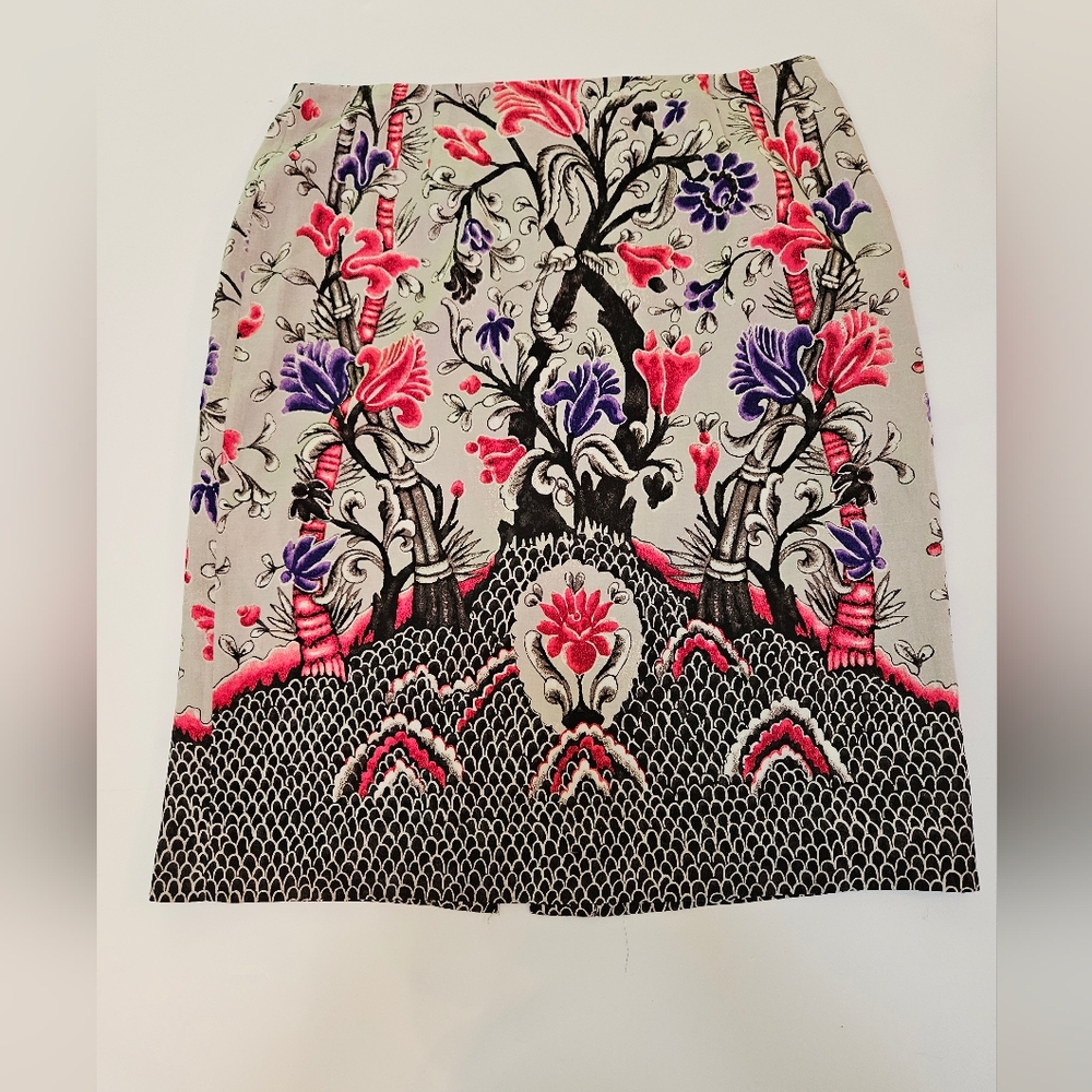 Silk Blend Pencil Skirt W By Worth SZ6 Fairy Cottage Floral Feminine